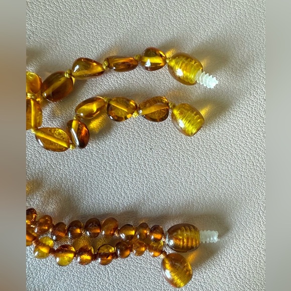 Baltic Amber Baby Necklace & Bracelet Set – Cognac Baroque Beads – Unisex - Picture 3 of 3